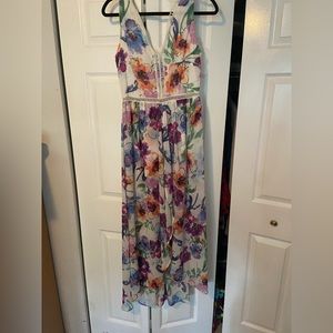 Floral maxi romper dress